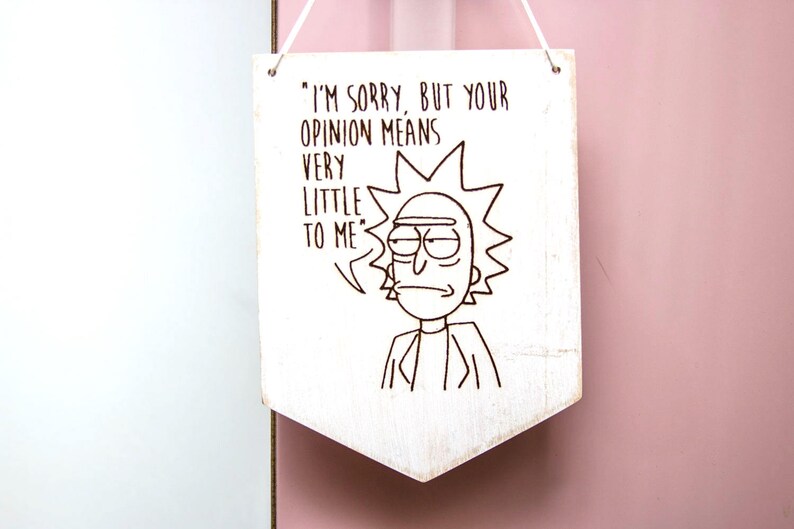 Rick And Morty Wall Banner Door Banner Funny Gift Wood Banner Etsy