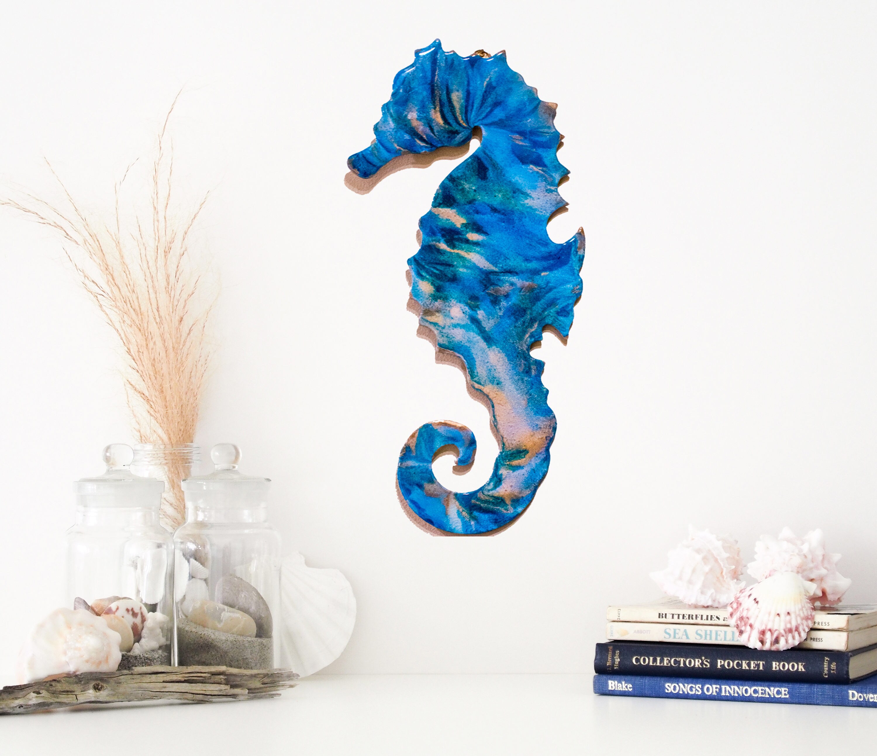 SOLDAvailable for commission onlyAbstract Wooden Resin Seahorse