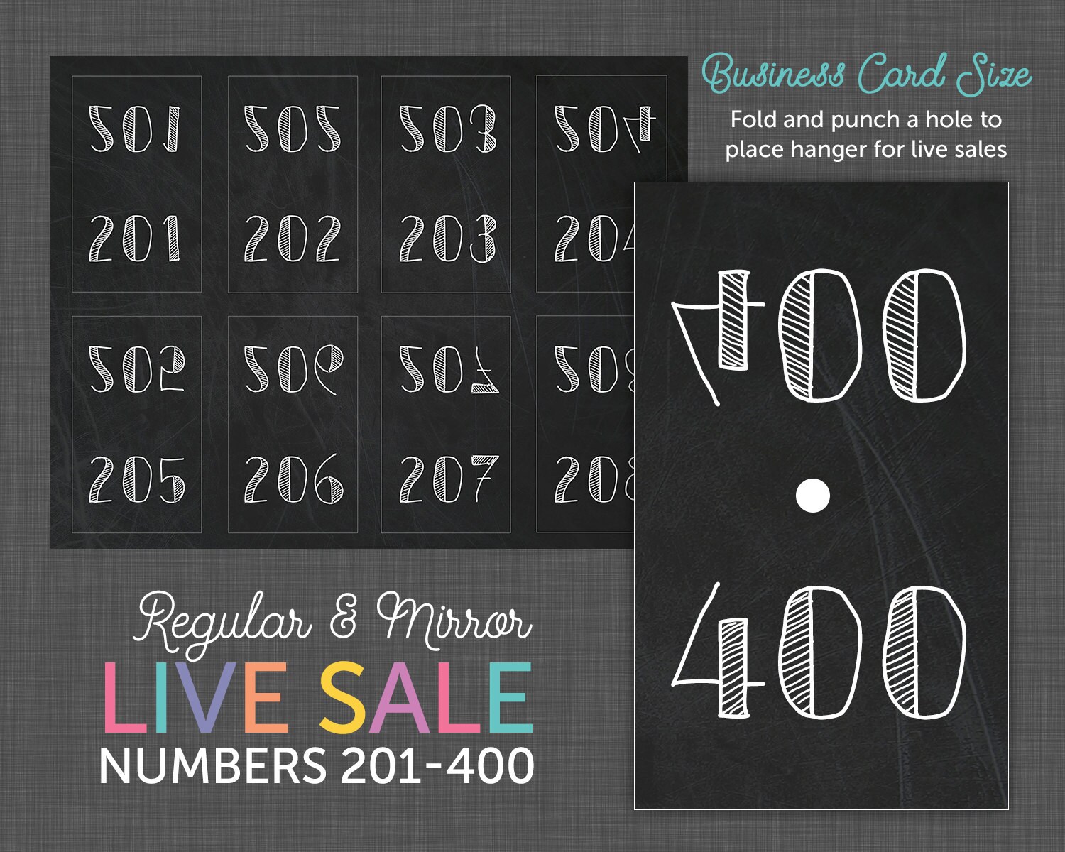 Live Sale Number Cards Reverse Numbers Facebook Live Number | Etsy