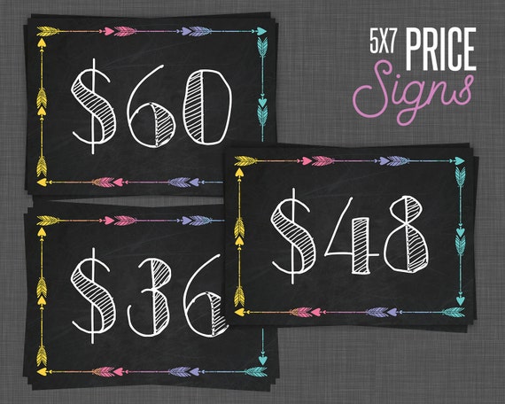 price cards price tags price signs printable black etsy