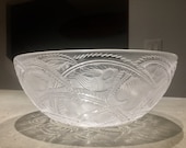 Lalique French Art Glass Pinsions Bird Bowl