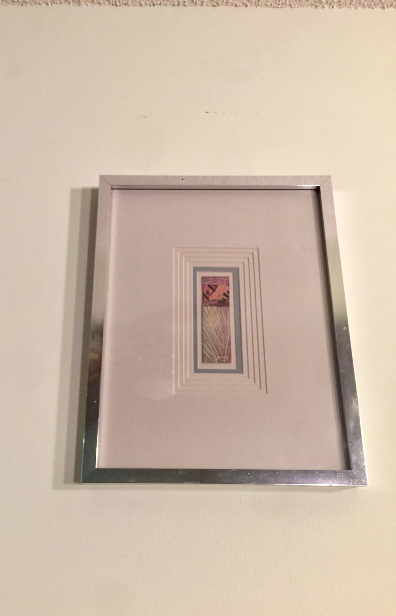 Mid Century Harris Strong Wall Art Painting Chrome Frame Perugia