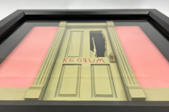 Framed Realistic 3D THE SHINING REDRUM Door Replica Diorama 