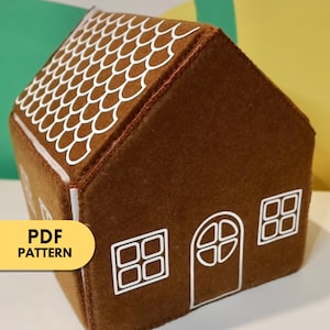 PDF-mönster för pepparkakshus i filt för låtsaslek