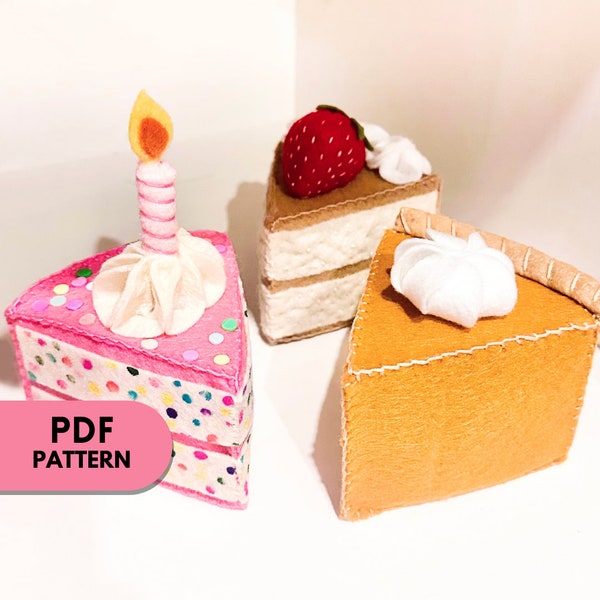 PDF Pattern for Felt Cake & Pie Slices