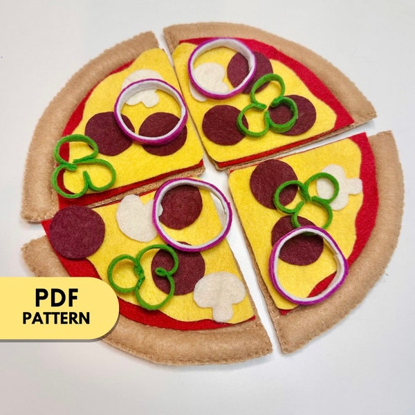 PDF Pattern for Felt Pizza Pretend Play
