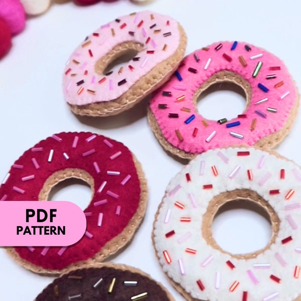 PDF Pattern for Felt Donut Play Food