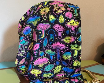 UV reactive Glowing Mushrooms festival hood