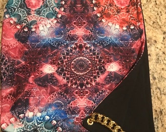 Pink kaleidoscope festival hood