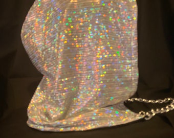 Silver shattered glass Festival Hood