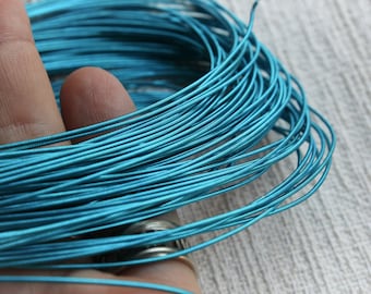 One meter Gimp Jaseron French Stiff wire in Turquoise color/ 1,25 mm in diameter.