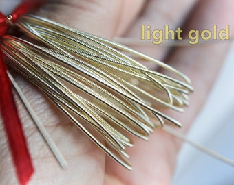 One meter Gimp Jaseron French Stiff wire in Light Gold color 1mm 0r 1,25mm in diameter.