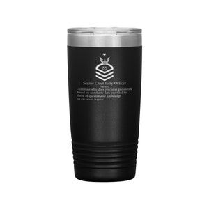 US Navy Senior Chief Petty Officer Tumbler Mug 20oz - Chief Petty Officer Promotion - Navy Coast Guard Veteran Retirement Gift
