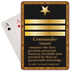 US Navy Commander Speelkaarten Gift, Naval Commander Promotie of Pensioen Gift, Navy Veteran Gift