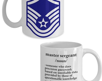 USAF Master Sergeant Chevron and Definition - Master Sergeant Coffee Mug Gift - Master Sergeant Promotion - New Master Sergeant Gift