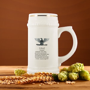 Colonel Officer Rank Promotion Beer Mug Gift - US Army Air Force Stein Gift - Army Air Force Veteran Retirement Gift