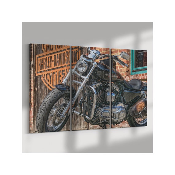 Harley Davidson Biker Poster Print Canvas Painting Wall Decor Home Bar Club Arts 