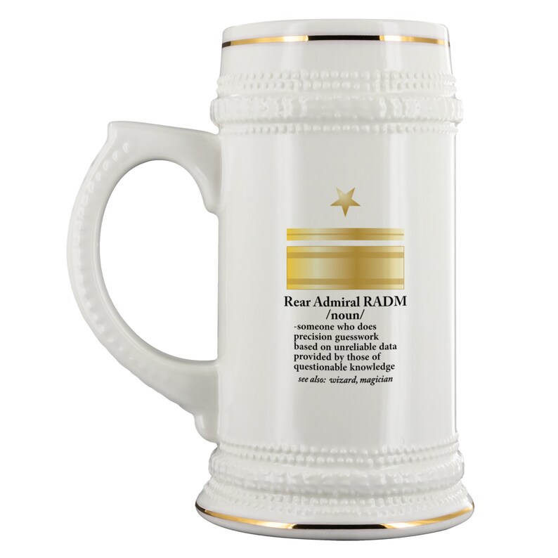 US Navy Rear Admiral RADM Beer Mug Gift Naval Rear Admiral Etsy