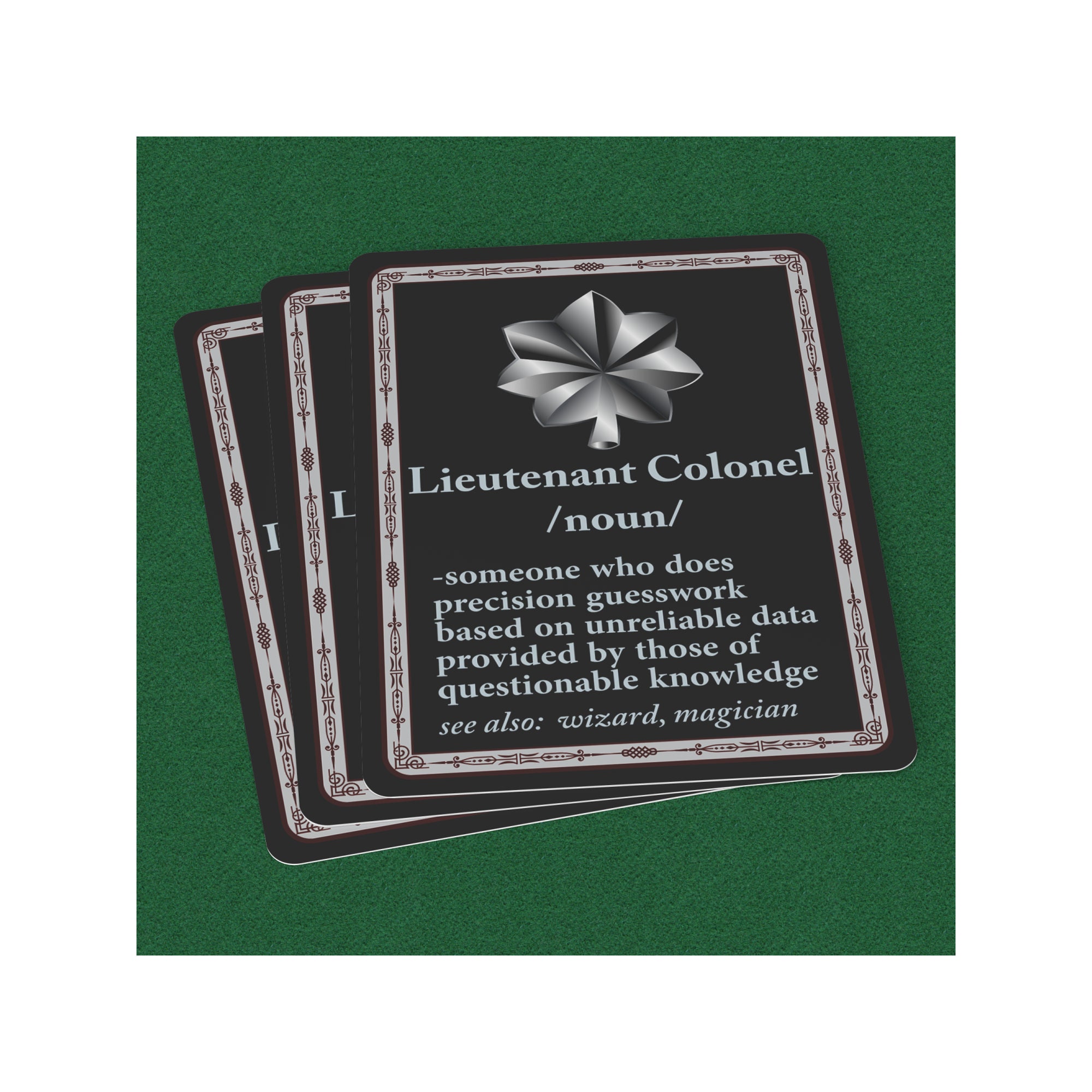 US Army Air Force Lieutenant Colonel Playing Cards, Retirement or ...