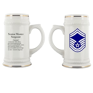 US Air Force Senior Master Sergeant Beer Stein - Senior Master Sergeant Promotion Gift - Promoted To Senior Master Sergeant Gift