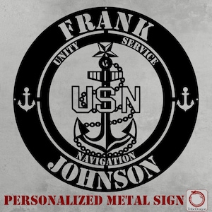 Personalized US Navy Senior Chief Petty Officer Fouled Anchor Metal Wall Display TD1366