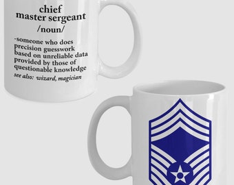 Chief Master Sergeant Chevron and Definition - Chief Master Sergeant Coffee Mug Gift - Chief Master Sergeant Promotion