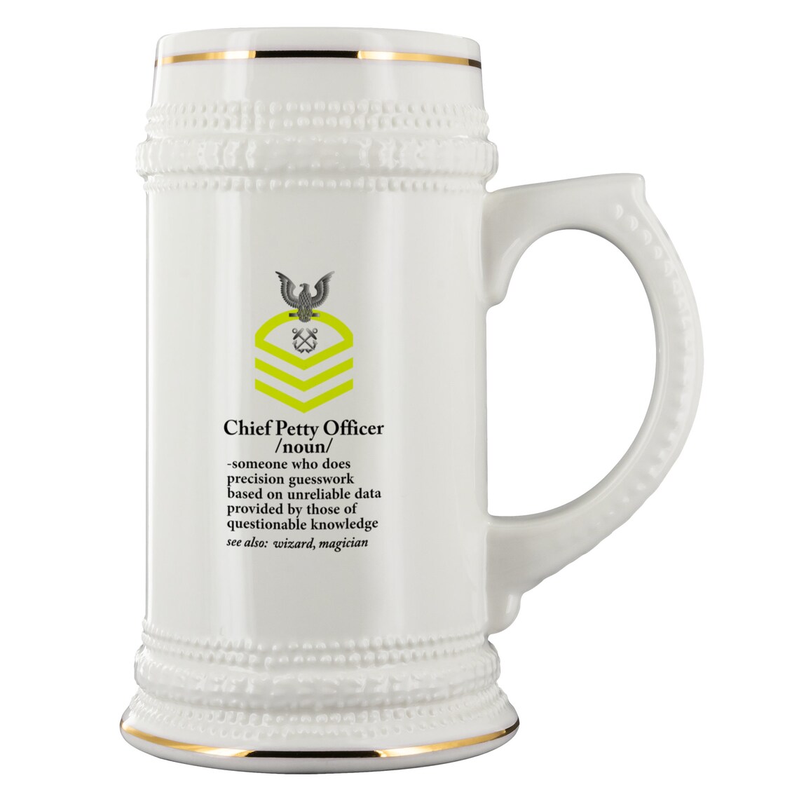 US Navy Chief Petty Officer Beer Stein Mug Gold Chief Petty Etsy