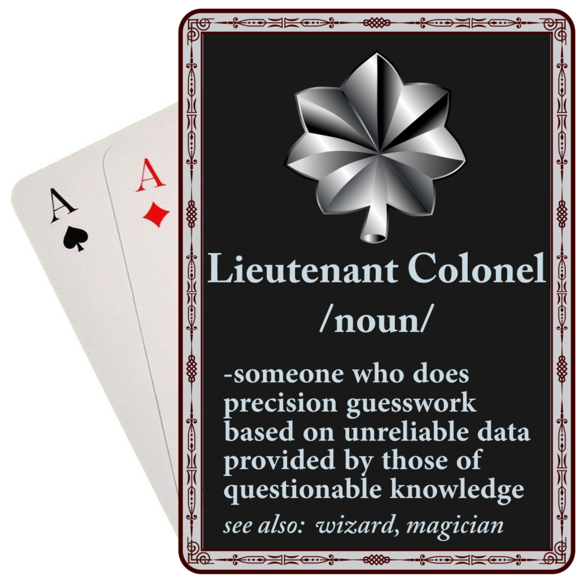 US Army Air Force Lieutenant Colonel Playing Cards, Retirement or ...