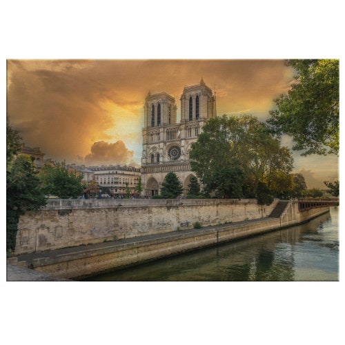 Notre Dame Wall Art Notre Dame Paris Canvas Black White Etsy