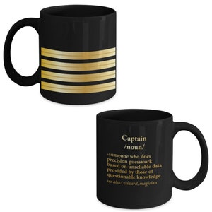 Airline Pilot Captain Definition Coffee Mug Gift - Pilot Birthday Gift - Pilot Christmas Gift - Pilot Retirement Gift - Pilot Promotion Gift