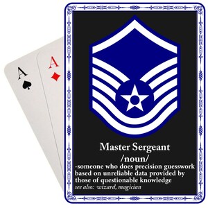 US Air Force Master Sergeant speelkaarten, promotie of pensioneringsgeschenk, luchtmachtveteraan