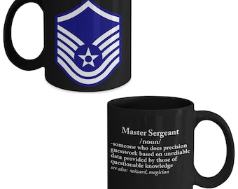 USAF Master Sergeant Coffee Mug – Chevron Rank, Funny Definition