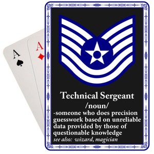 US Air Force Technical Sergeant Playing Cards, Promotion or Retirement Gift, Air Force Veteran