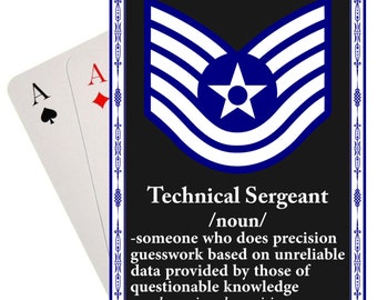Spelkort för teknisk sergeant i amerikanska flygvapnet, befordrans- eller pensionsgåva, veteran i flygvapnet