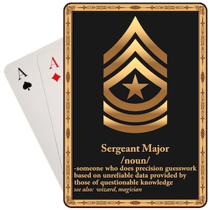 US Army Sergeant Major Playing Cards - Sergeant Major Promotion Or Veteran Gift