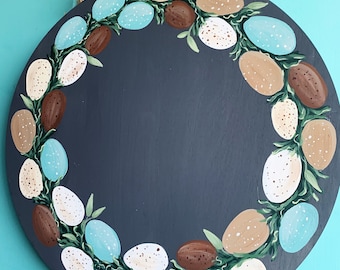 Customizable Spring Door Hanger, Speckled Egg Door Sign, Farmhouse Spring Door Decor, Easter Egg Door Hanger