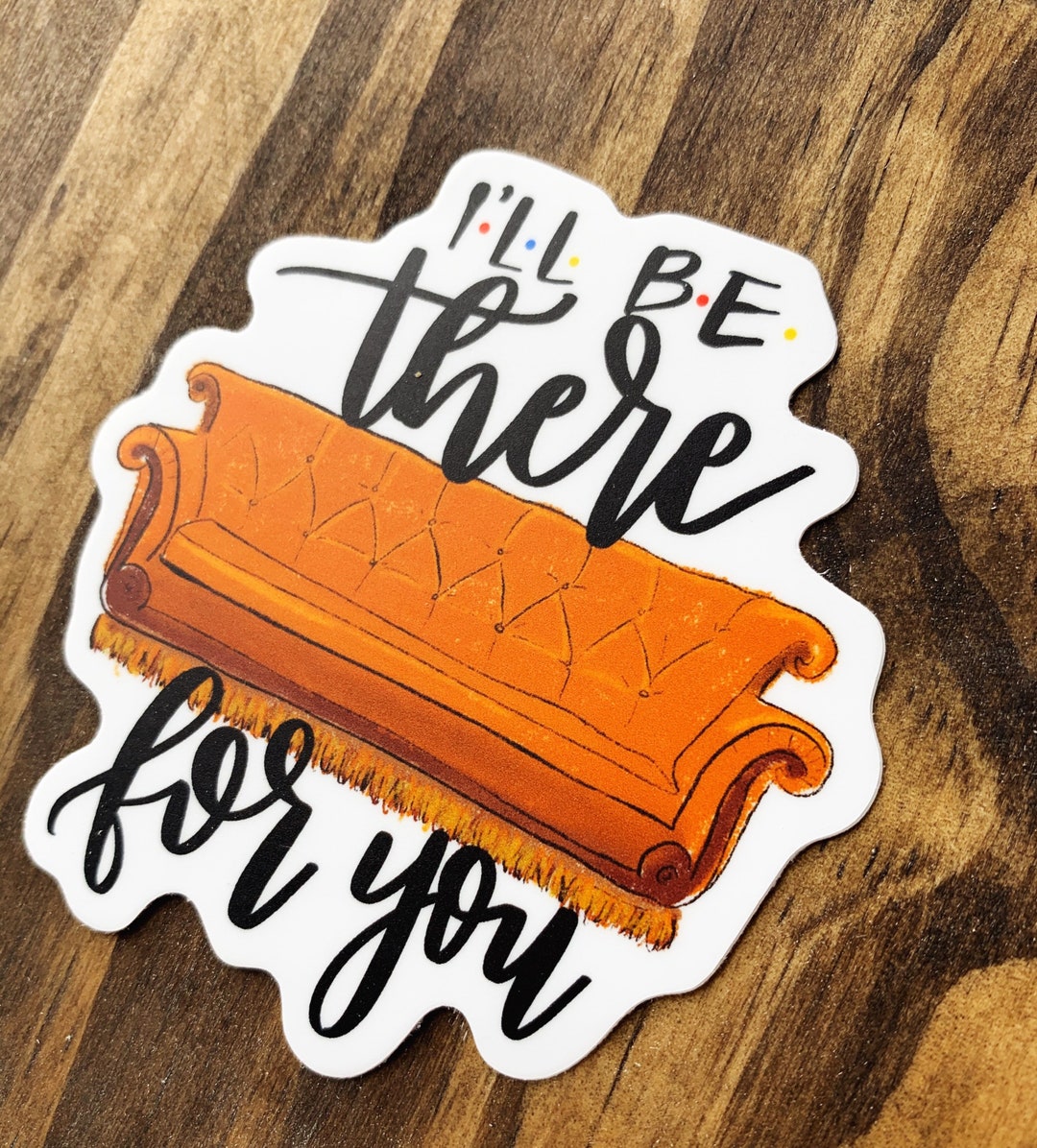 FRIENDS Orange Couch Stickers Central Perk Vinyl Sticker Etsy
