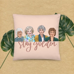 Golden Girls Throw Pillow - HANDRAWN PATTERN