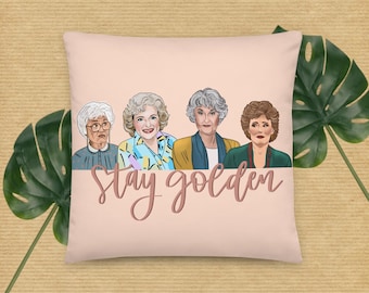 Golden Girls Throw Pillow - HANDRAWN PATTERN