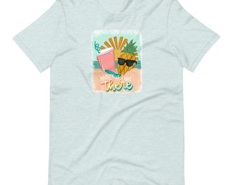 Back to the Island Short-Sleeve Unisex T-Shirt, Wish That I Was There Beach Tee, Summer Pineapple Tee