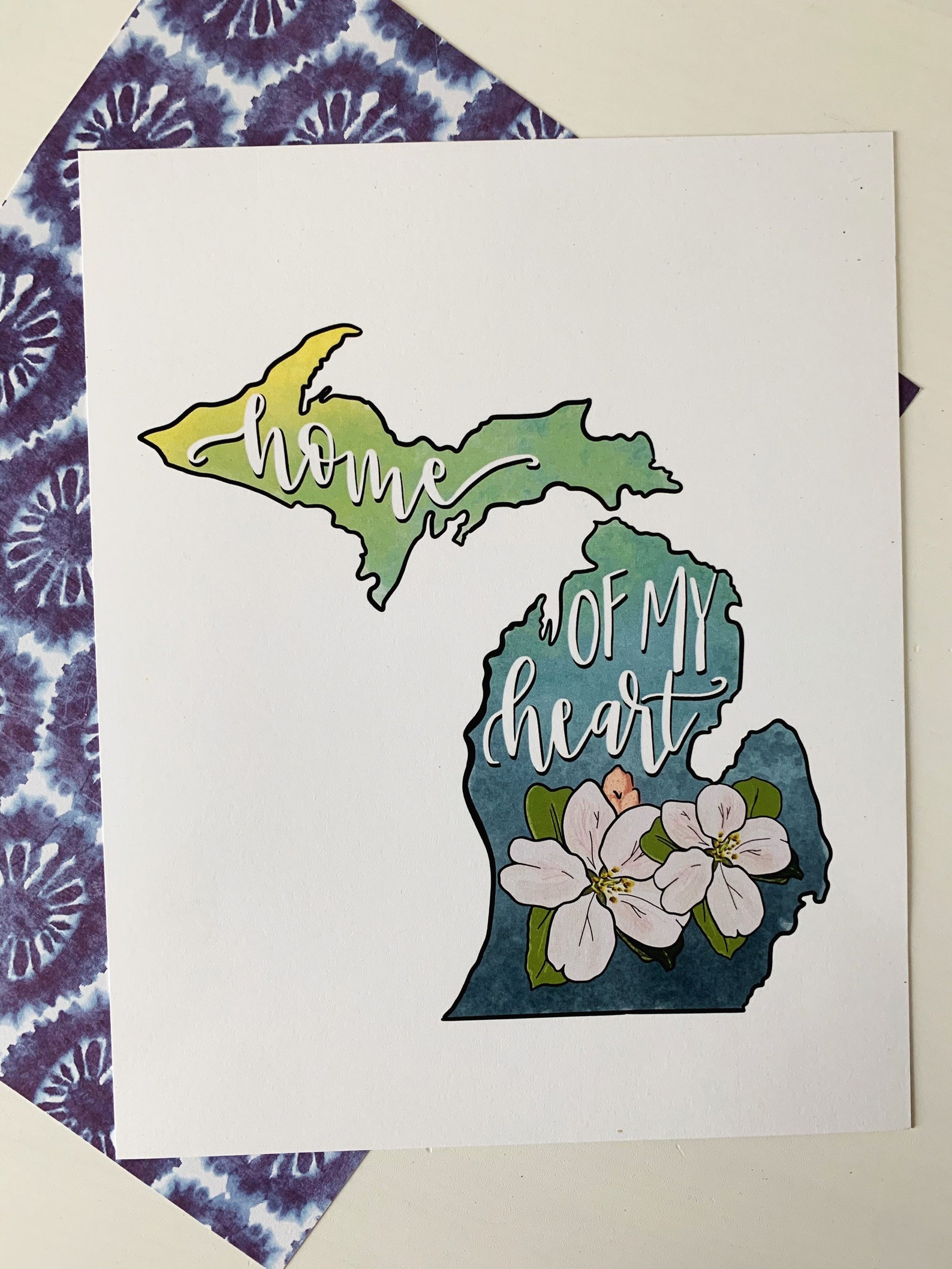 Watercolor Michigan Art Print Physical Art Print Michigan - Etsy