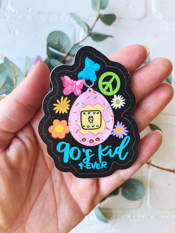 90s Kid 4-Ever Vinyl Sticker, 90s Trends Sticker, Tamagotchi Sticker, Nineties Nostalgia Sticker