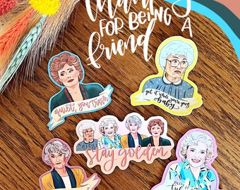 Golden Girls Sticker Set, Golden Girls Art, Golden Girls Gift, Hand-Drawn Stickera