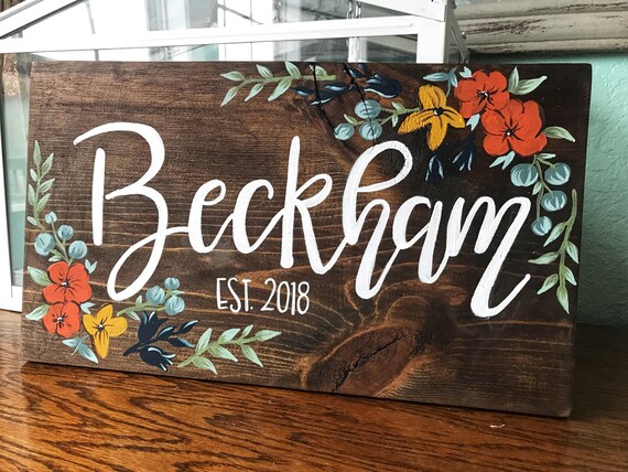 Last name wooden signs deals