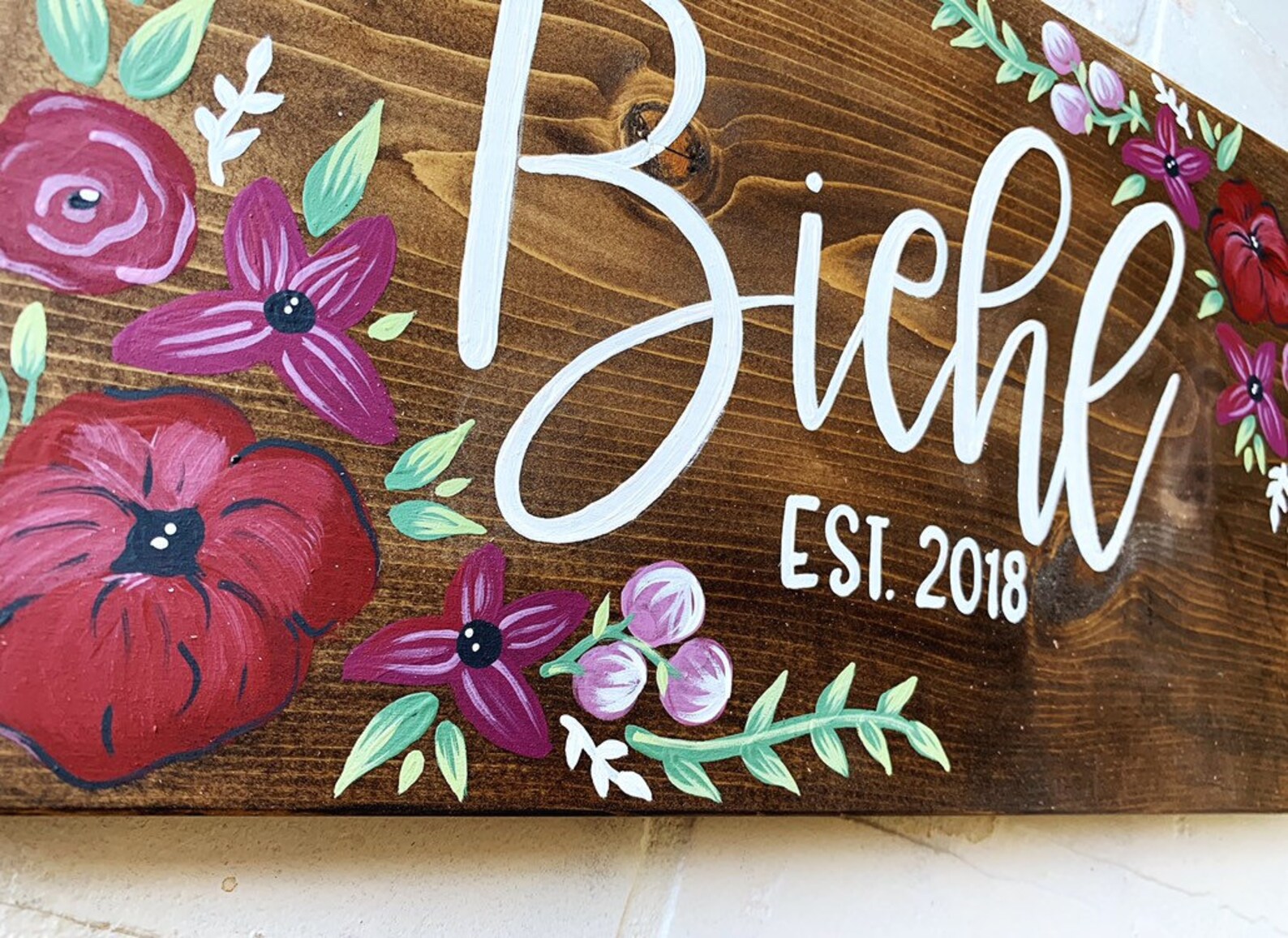 Hand Painted Wood Sign Custom Last Name Sign Wedding Decor - Etsy