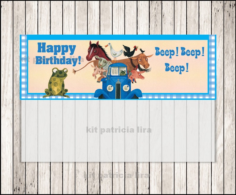 Little Blue Truck bags toppers instant download , Little Blue Truck treat bags toppers, Printable Little Blue Truck party bags toppers image 2