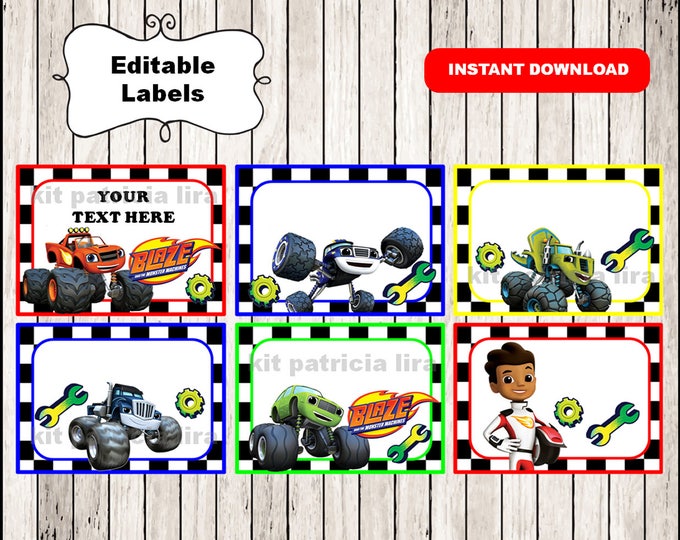 Blaze and the Monster Machines Printable Cards, Tags, Book Labels ...