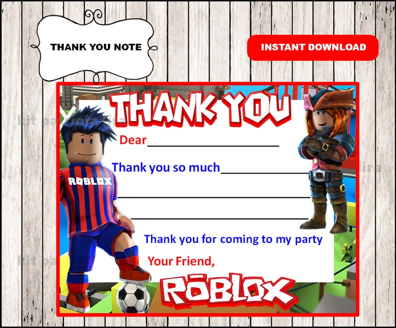 Roblox Cards Roblox Thank You Tags Instant Download Etsy - image 0