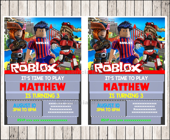 Roblox Chalkboard Party Invitation Roblox Invitation Etsy - roblox uitnodiging