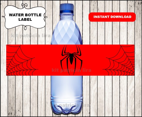 Spiderman Logo Water Labels Instant Download Spiderman Water Etsy - roblox water labels instant download printable roblox water etsy